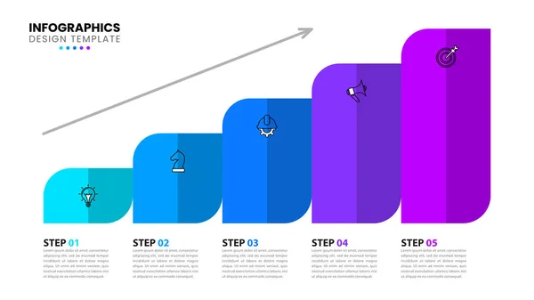 Infografik Vorlage Mit Symbolen Und Optionen Oder Schritten Wachsende Kolonnen — Stockvektor