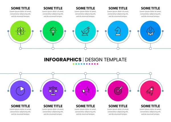 Infografische Template Met Pictogrammen Opties Stappen Cirkels Kan Gebruikt Worden — Stockvector