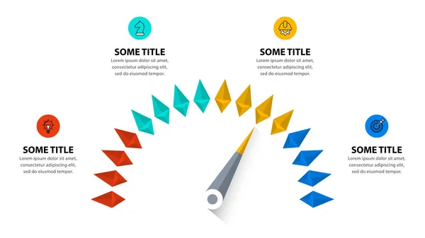 Infographic Template Icons Options Steps Circular Pointer Can Used Workflow — Stock Vector