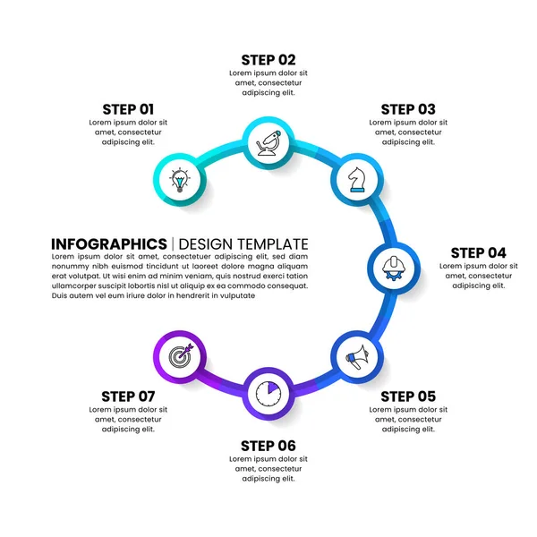 Infographic Πρότυπο Εικονίδια Και Επιλογές Βήματα Κύκλος Μπορεί Χρησιμοποιηθεί Για — Διανυσματικό Αρχείο