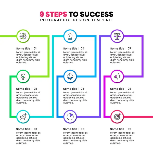 Infographic Template Icons Options Steps Path Success Can Used Workflow — Stock Vector
