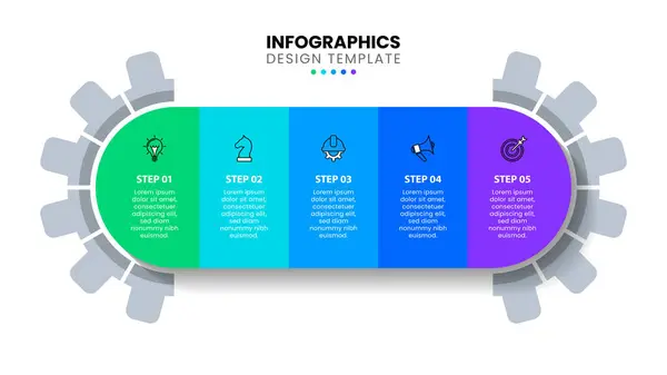 Infographic Template Icons Options Steps Gear Can Used Workflow Layout — стоковый вектор