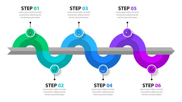 Infografik Vorlage Mit Symbolen Und Optionen Oder Schritten Linie Kann — Stockvektor