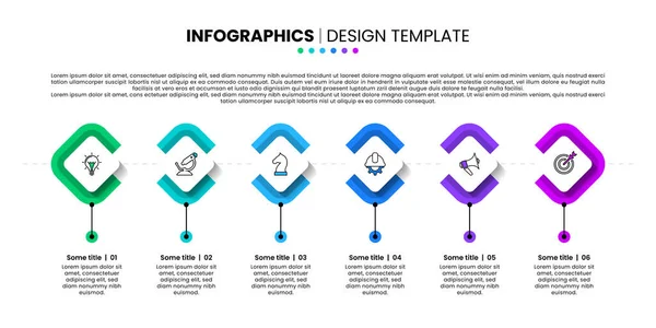 Infographic Template Icons Options Steps Line Can Used Workflow Layout — Stock Vector