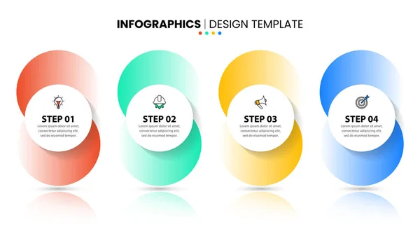 stock vector Infographic template with icons and 4 options or steps. Can be used for workflow layout, diagram, banner, webdesign. Vector illustration