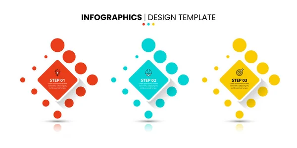 Modèle Infographie Avec Des Icônes Options Étapes Des Carrés Peut — Image vectorielle