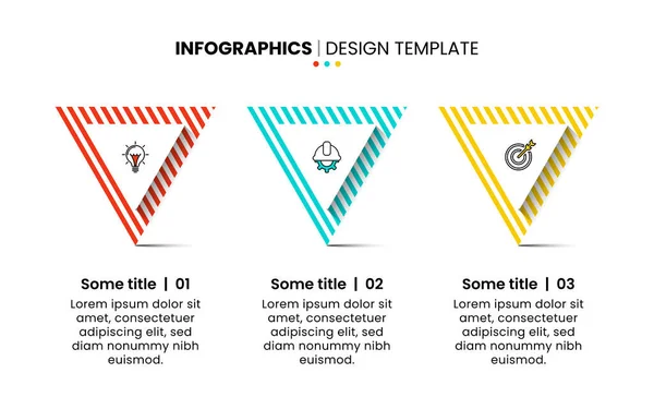 Infographic Template Icons Options Steps Standing Triangles Can Used Workflow — Stock Vector