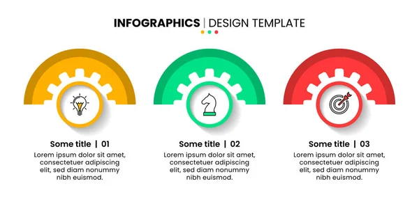 Modèle Infographie Avec Des Icônes Options Étapes Engrenages Peut Être — Image vectorielle