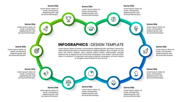 Modèle Infographie Avec Des Icônes Options Étapes Ligne Boucle Peut — Image vectorielle