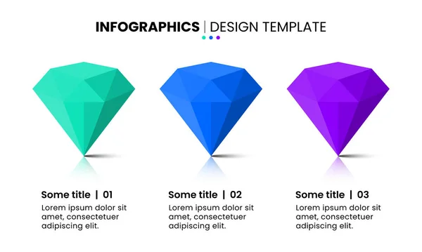 Infographic Template Options Steps Gemstones Can Used Workflow Layout Diagram — Stock Vector