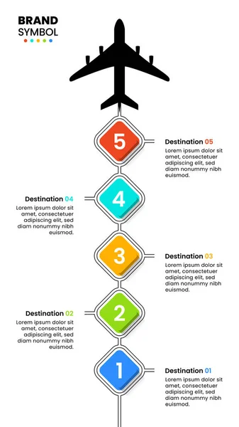Infografik Vorlage Mit Optionen Oder Schritten Reiseplan Kann Für Workflow — Stockvektor