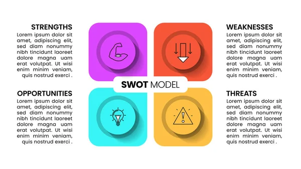 Infographic Template Icons Options Steps Swot Can Used Workflow Layout — Image vectorielle