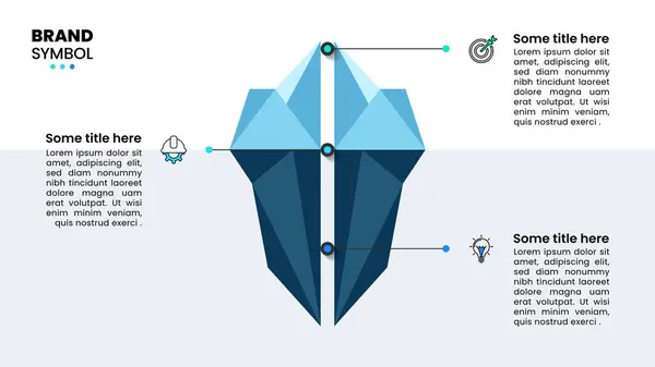 Modèle Infographie Avec Des Icônes Options Étapes Iceberg Peut Être — Image vectorielle