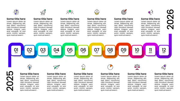 Infographic Template Icons Options Steps Calendar Can Used Workflow Layout — 图库矢量图片