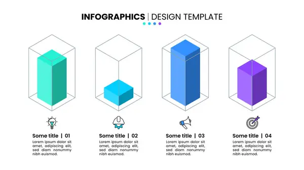 Infografische Template Met Pictogrammen Opties Stappen Derde Kolommen Kan Gebruikt — Stockvector