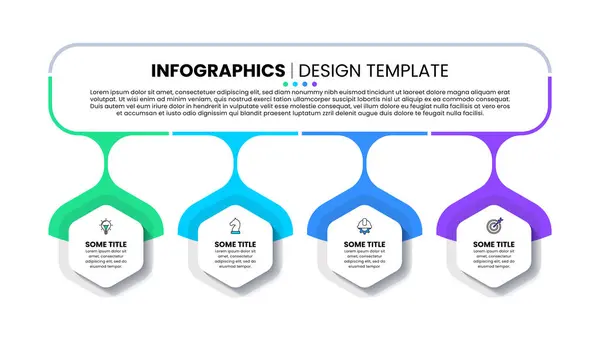 Инфографический Шаблон Иконками Вариантами Шагами Использоваться Верстки Рабочих Процессов Баннера Векторная Графика
