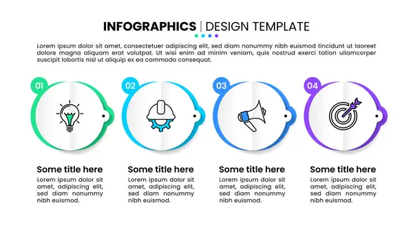 Инфографический Шаблон Иконками Вариантами Шагами Круги Оригами Использоваться Верстки Рабочих Векторная Графика