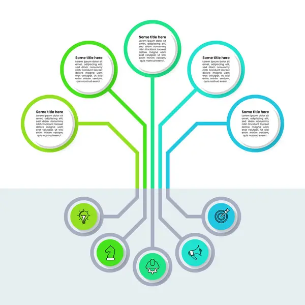 Modelo Infográfico Com Ícones Opções Passos Árvore Abstrata Pode Ser Vetores De Stock Royalty-Free