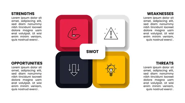 Infographic Template Icons Options Steps Swot Analysis Can Used Workflow Εικονογράφηση Αρχείου