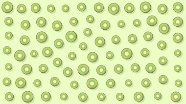 Kivi, açık pastel yeşil arka planda dilimler. Vektör illüstrasyonu