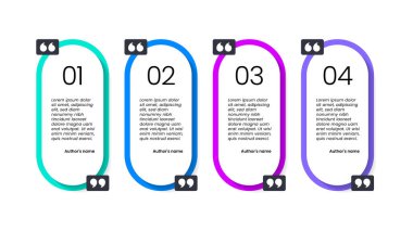 4 seçenek ya da adımlı bilgi şablonu. İş akışı düzeni, diyagram, pankart, web tasarımı için kullanılabilir. Vektör illüstrasyonu