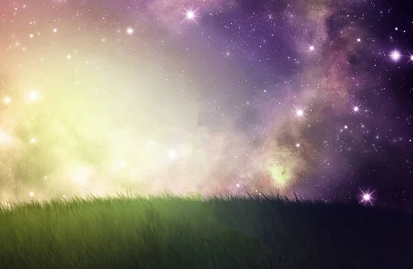 Una Fantasía Bajo Cielo Nocturno Atmósfera Mágica Encantadora — Foto de Stock