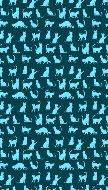 Kedi hayvan desenli doku tekrarlanıyor.