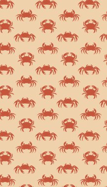 Yengeç hayvan desenli doku kusursuz bir şekilde tekrarlanıyor