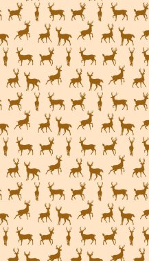 Geyik hayvan desenli doku tekrarlanıyor.