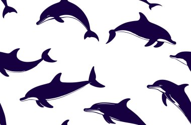 Yunus hayvan desenli doku kusursuz bir şekilde tekrarlanıyor