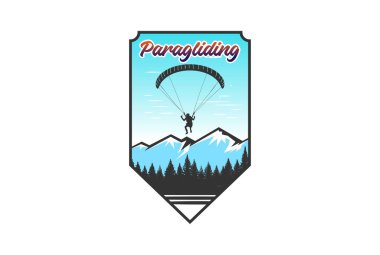 Dağ Paragliding Spor Kulübü Logosunun Vintage Rozeti