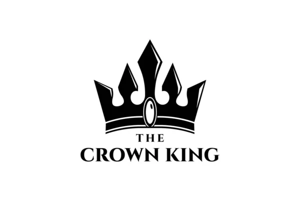 Vintage Retro Királyi Király Királynő Crown Logo Design Vector — Stock Vector