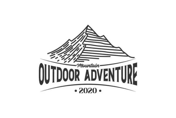 Hipster Mountain Hill Für Outdoor Adventure Logo Design Vector — Stockvektor