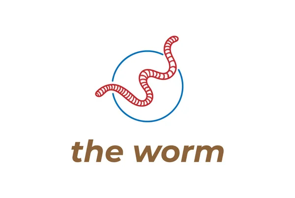 Vintage Simples Minimalista Worm Helminth Maggot Logo Design Vector —  Vetores de Stock