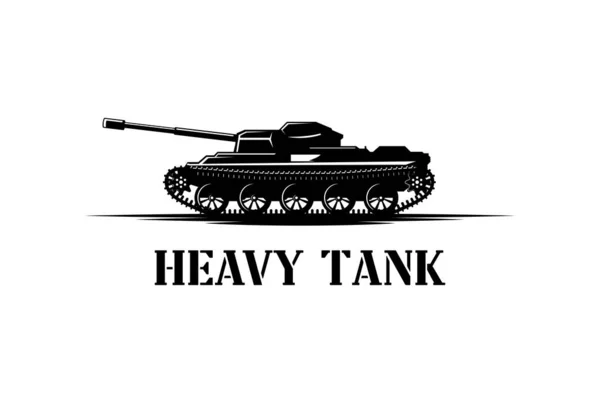Ročník Retro Těžký Tank Auto Pro Zbraňové Armády Voják Vojenská — Stockový vektor