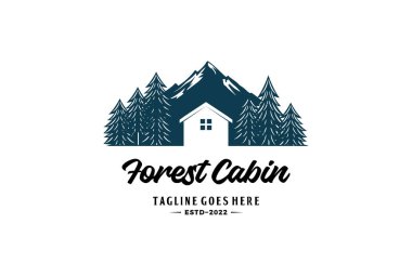 Dağ Çamlığı Sedir ağacı Evergreen Kozalaklı Kiril Tarlası Kulübe Logosuyla Karaça Ormanı