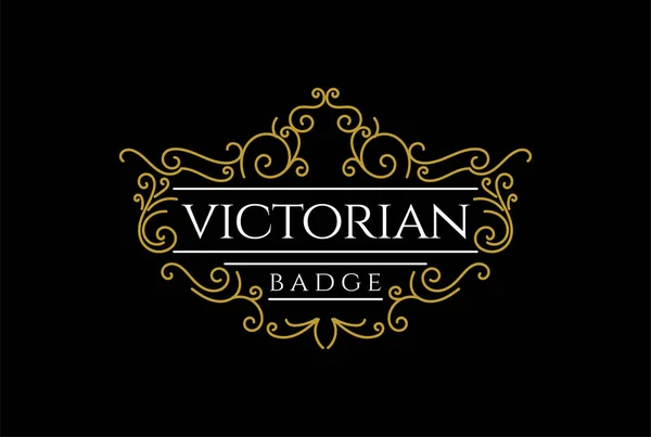 Vintage Victorian Border Frame Royal Crown Crest Jelvény Embléma Embléma — Stock Vector