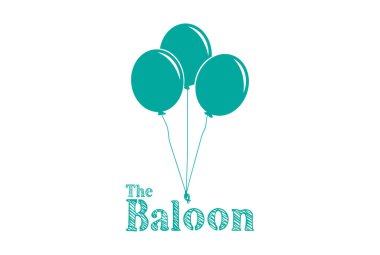 Çizgi film tarzında balon. Doğum günü ve parti için bir sürü balon. İpli uçan balon. Yeşil top beyaz arka planda izole edildi. Kutlama ve karnaval için düz simge. Vektör