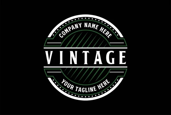 Circulaire Vintage Retro Steampunk Badge Embleem Labelstempel Logo Design Vector — Stockvector