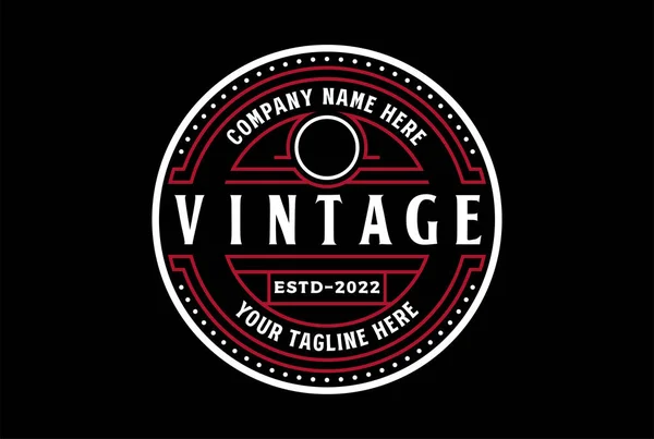 Elegante Vintage Retro Steampunk Badge Embleem Labelstempel Logo Design Vector — Stockvector