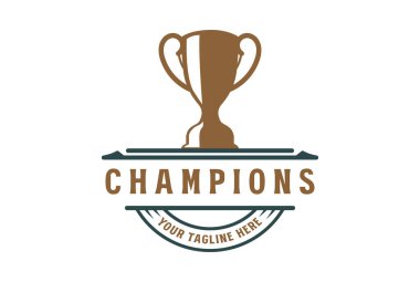 Spor Kulübü Logosu Tasarımı için Vintage Retro Şampiyonu Kupası