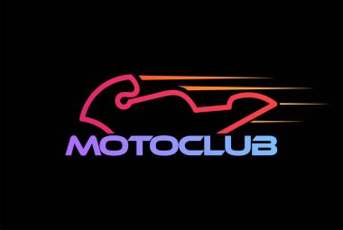 Basit Minimalist Hızlı Hız Yarışları Motorsiklet Spor Kulübü Logosu Tasarımı