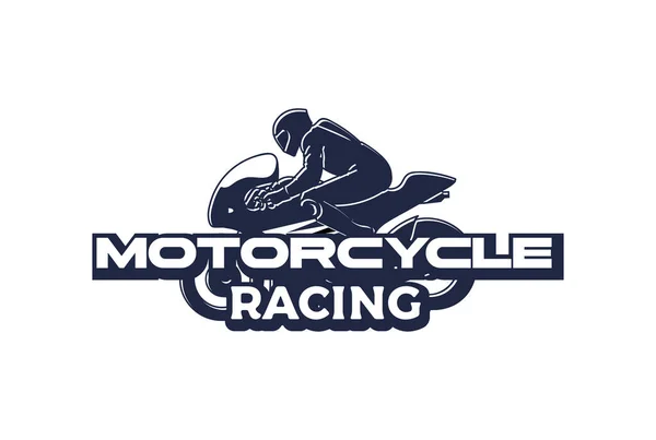 Hızlı Hız Motoru Yarışı Motosiklet Spor Kulübü Logosu Tasarımı — Stok Vektör