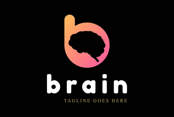 Moderner Einfacher Anfangsbuchstabe Für Intelligente Gehirnintelligenz Technologie Logo Design — Stockvektor