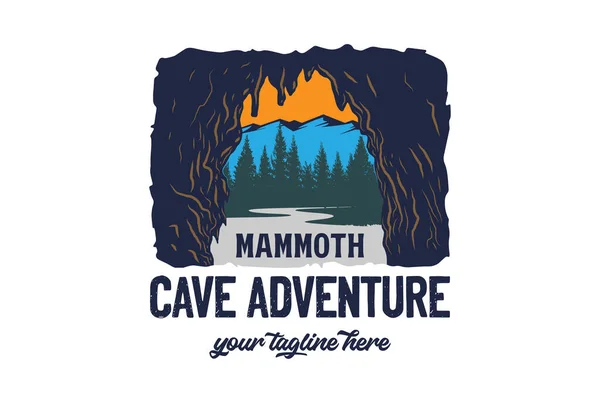 Vintage Retro American Mammoth Cave National Park Für Outdoor Adventure — Stockvektor