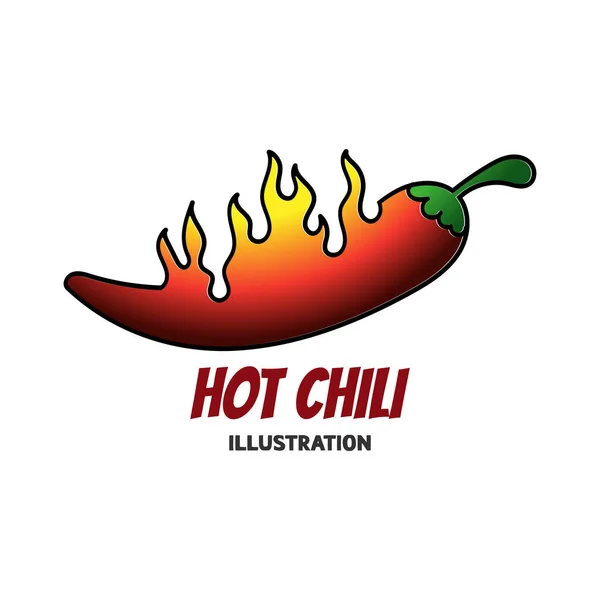 Hot Spicy Red Chili Flame Fire Illustration Vector — Stock Vector