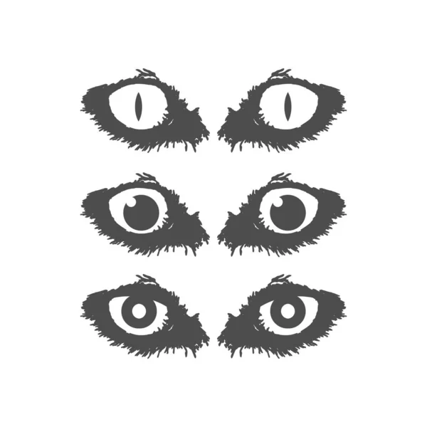 Illustration Animal Eye Cat Eagle Tiger Owl Wolf Illustration Vector — Stock Vector