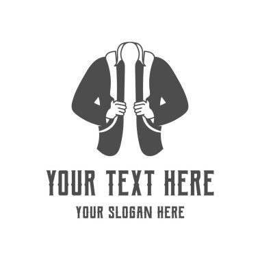 Sırt çantalı Retro Vintage Jacket Macerası veya Okul Kolajı Çizim Vektörü