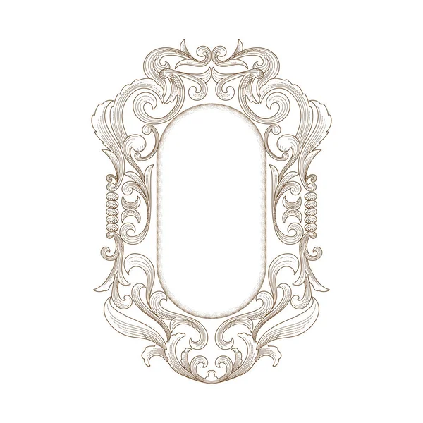 Ancien Classique Vintage Rétro Décoratif Ornement Bordure Cadre Royal Insigne — Image vectorielle
