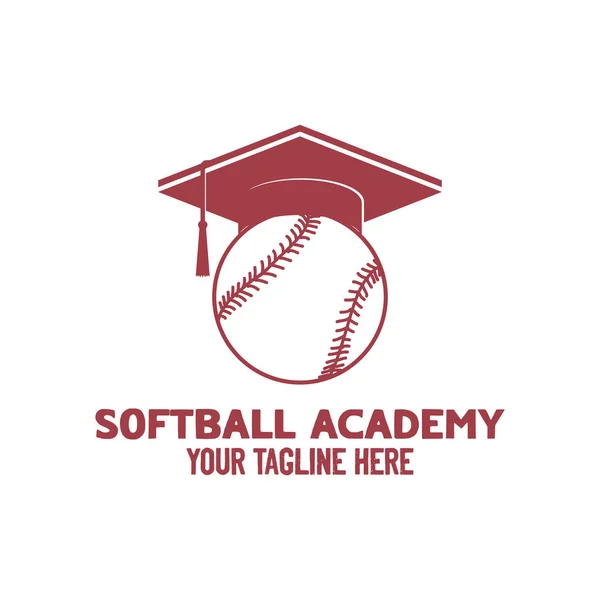 The Graduation Toga Hat with Baseball Softball or Tennis Ball for Sport Course Education School Academy Logo Design Vector